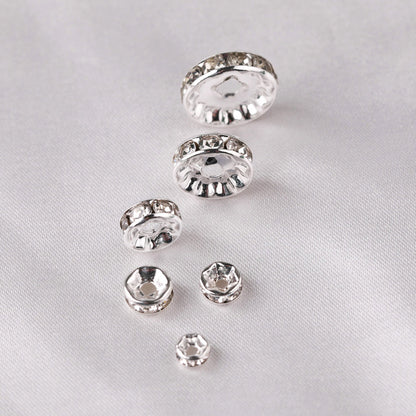 Brass Rhinestone Spacer Beads 4-12mm Sparkling Gold 300pcs 4