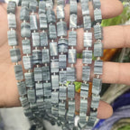 Lampwork Square Glass Beads 6x12mm Nepal Marble Texture 32pcs 3
