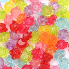 Transparent Flower Heart Four-Leaf Clover Acrylic Beads 10-12.5mm 50pcs 2