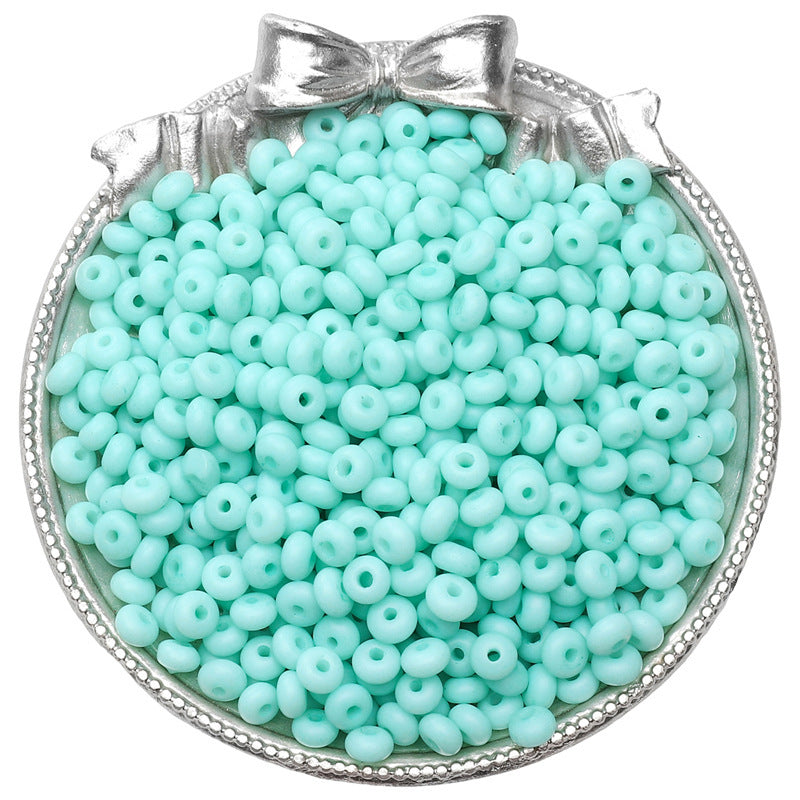 Frosted Abacus Glass Beads 3x6mm Pastel Matte Finish 70pcs 12
