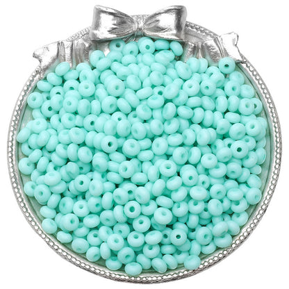 Frosted Abacus Glass Beads 3x6mm Pastel Matte Finish 70pcs 12