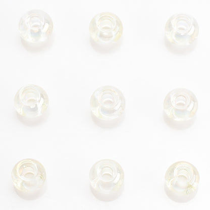 Glass Smooth Spacer Beads 8mm 10mm Large Hole Electroplated 50pcs 9