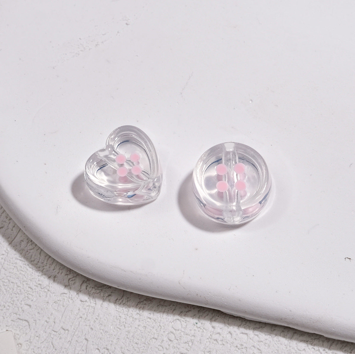 Clear Round and Heart Acrylic Beads 12mm Translucent Pastel Mixed Colors 50pcs 9