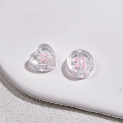 Clear Round and Heart Acrylic Beads 12mm Translucent Pastel Mixed Colors 50pcs 9