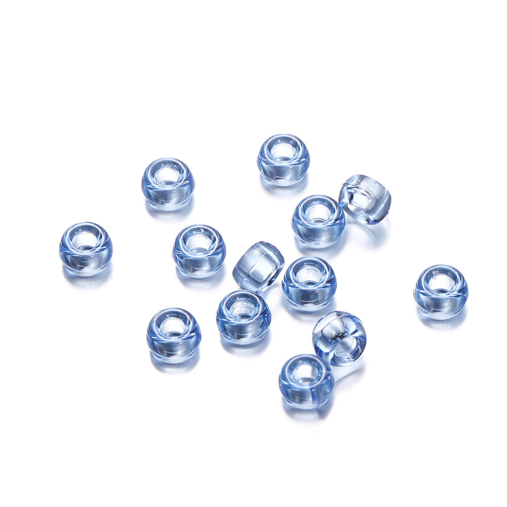 Clear Pony Beads 9mm Large Hole Translucent Plastic 300pcs 15