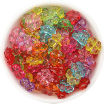 Transparent Flower Heart Four-Leaf Clover Acrylic Beads 10-12.5mm 50pcs 11
