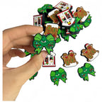Silicone Focal Beads Christmas Green Gingerbread Man Design 20pcs 2