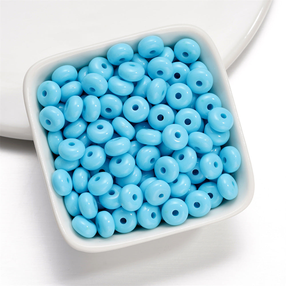 Acrylic Flat Spacer Beads 8mm Glossy Candy Color 100pcs 8