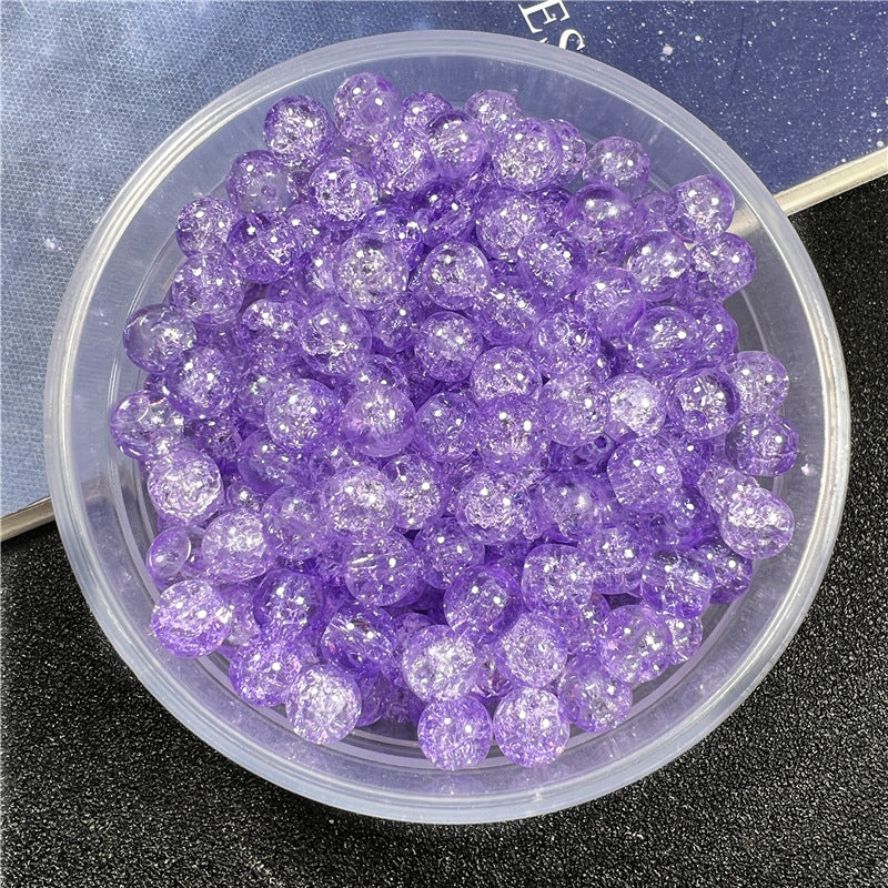 Crackle Flower Glass Beads 8mm Soft Purple Blue Gradient 3 Strands 22