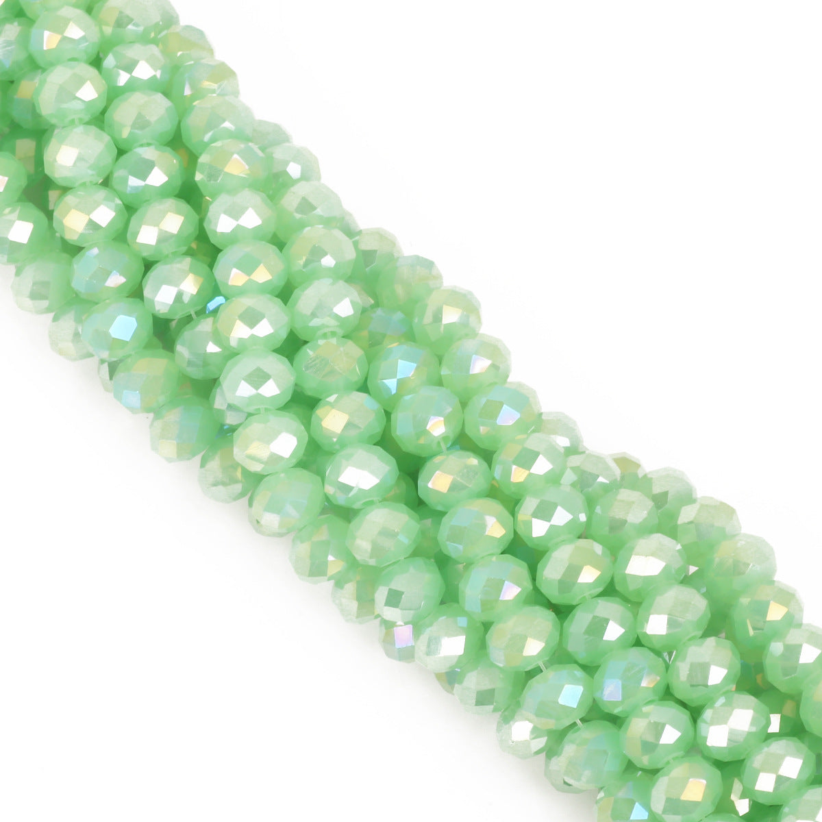 Glass Faceted Spacer Beads 8mm Iridescent Plating 10
