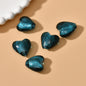 Lampwork Heart Glass Beads 10-20mm Transparent Silver Foil Filled 2pcs 17