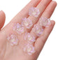 Lotus Transparent Glass Beads 16x21mm Pastel Colors 5pcs 17