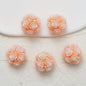 Embellished Flower Cluster Clay Beads 20mm Gradient Rose 10pcs 36