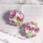 Embellished Bubblegum Beads 20mm Crystal Rose Polymer Clay 5pcs 9