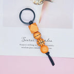 Wooden Sports Ball Beaded Keychain Colorful Handmade Design 3