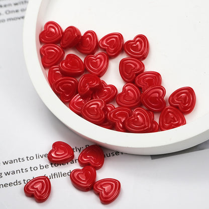 Mini Spiral Heart Acrylic Beads 11mm Colorful Mixed 50pcs 13