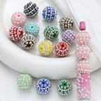Embellished Bubblegum Beads 20mm Pearl Wrapped with Rhinestone Chain 4pcs