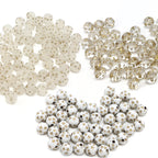 Frosted Round Acrylic Beads 8-10mm Transparent Gold Star 100pcs 2