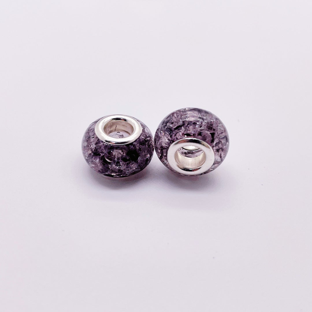 Acrylic Spacer Beads 14mm Crackle Large Hole 50pcs 14