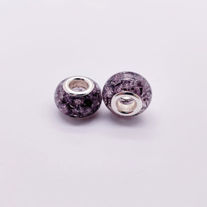 Acrylic Spacer Beads 14mm Crackle Large Hole 50pcs 14
