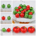 Hand Painted Apple Ceramic Beads 12mm Glossy Finish 10pcs 2