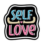 Silicone Focal Beads Self Love Colorful Lettering Black Background 20pcs 6