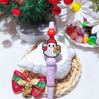 Silicone Focal Beads Halloween Ghost With Gingerbread and Hat 20pcs 6