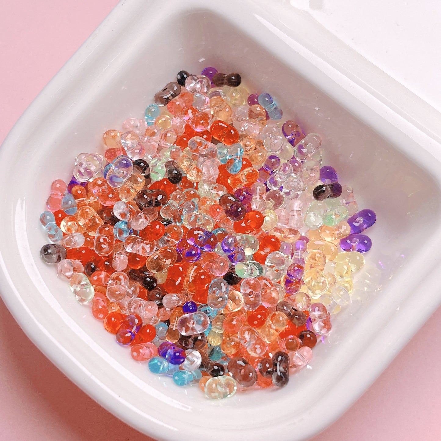Clear Peanut Shaped Acrylic Beads 4x6.5mm Candy Series 200pcs 17