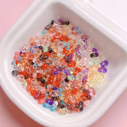 Clear Peanut Shaped Acrylic Beads 4x6.5mm Candy Series 200pcs 17