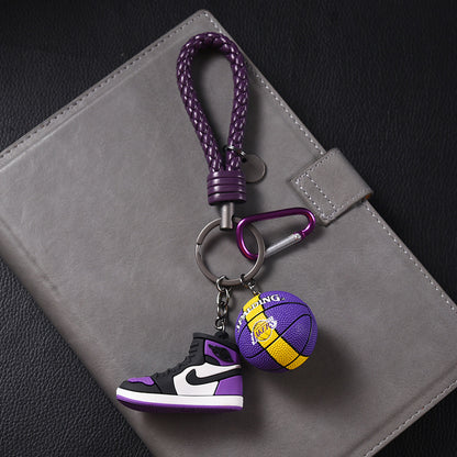 Silicone Basketball Sneaker Keychain with Mini Basketball Charm 6