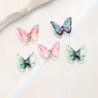 Gradient Color Butterfly Resin Beads 24mm Pastel with Gold Flakes 1pc