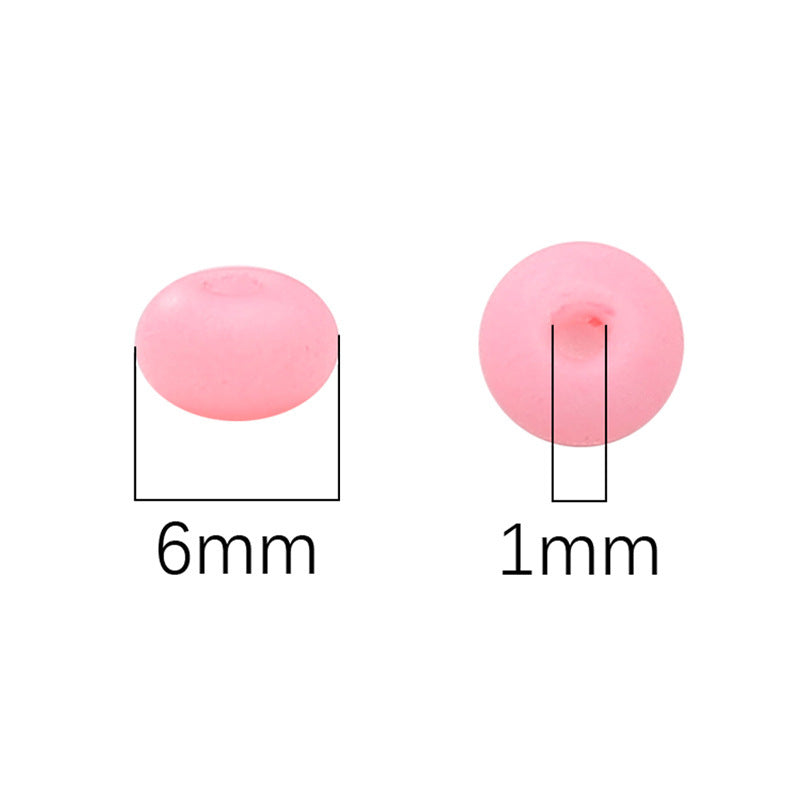 Frosted Abacus Glass Beads 3x6mm Pastel Matte Finish 70pcs 3