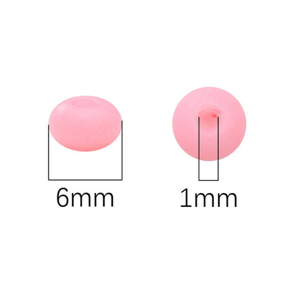 Frosted Abacus Glass Beads 3x6mm Pastel Matte Finish 70pcs 3