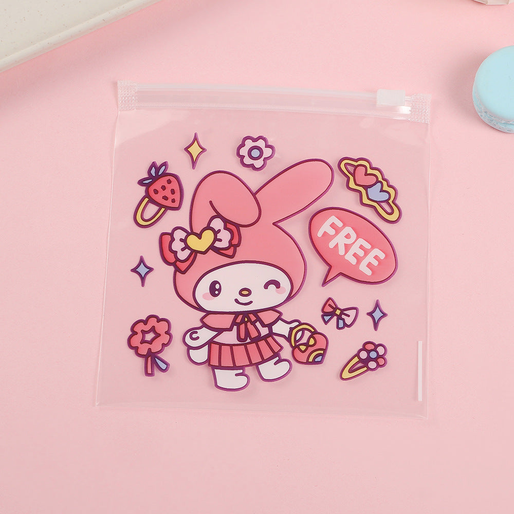 Clear Zip Lock Bags 13.5x13.5cm PE Plastic Sweet Sanrio Print 20pcs 7
