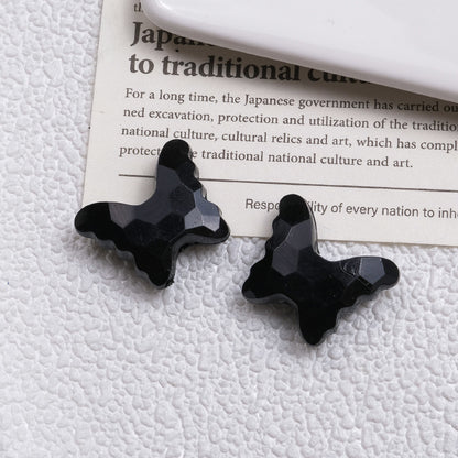 Faceted Butterfly Acrylic Beads 19mm Solid Color Bright 50pcs 10