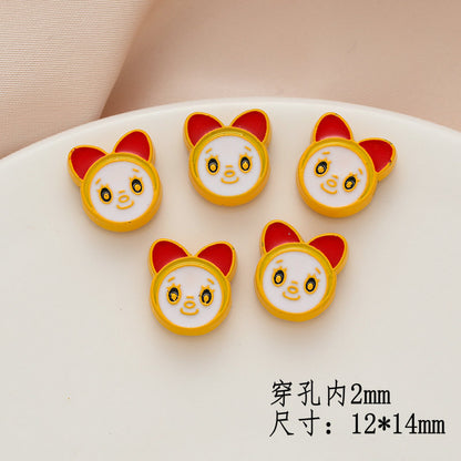 Cartoon Character Metal Beads Painted Enamel Alloy 10pcs 13