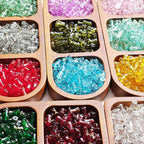 Bamboo Brushed Transparent Glass Beads 6x12mm Mixed Colors 50pcs 6
