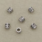 Flower Barrel Metal Beads 6mm Hollow Tibetan Silver Tone 2pcs 3