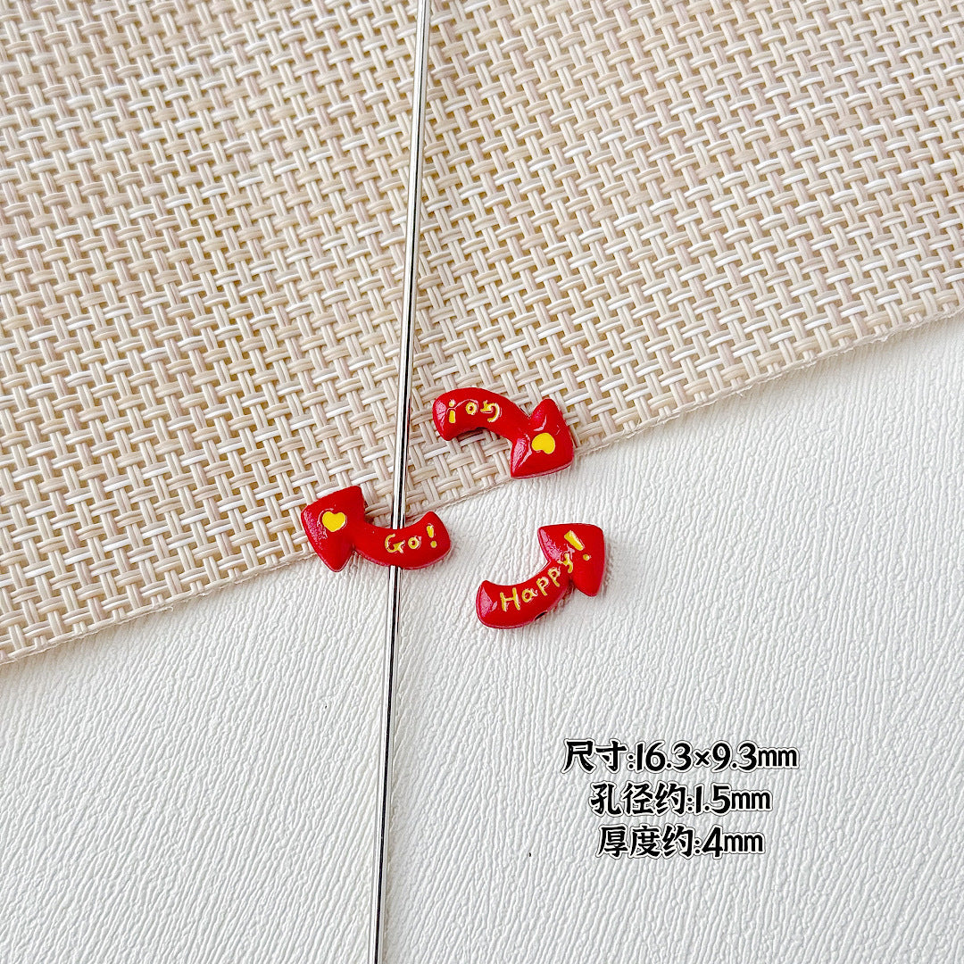 Arrow Metal Beads 29mm and 16mm Multi-Hole Enamel Painted 10pcs 21