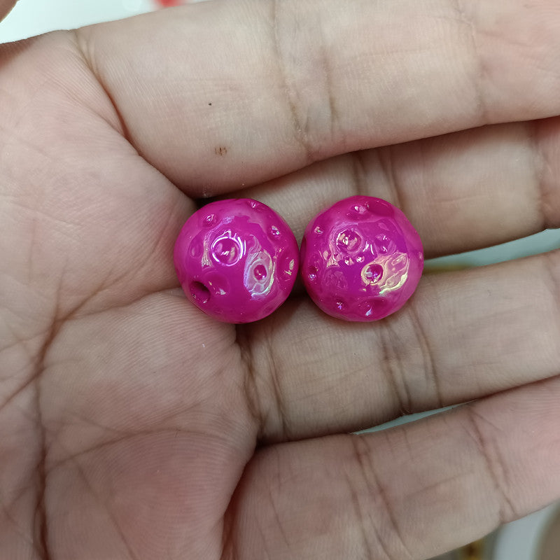 Glow In The Dark Round Acrylic Beads 16mm Meteorite Plated 100pcs 12