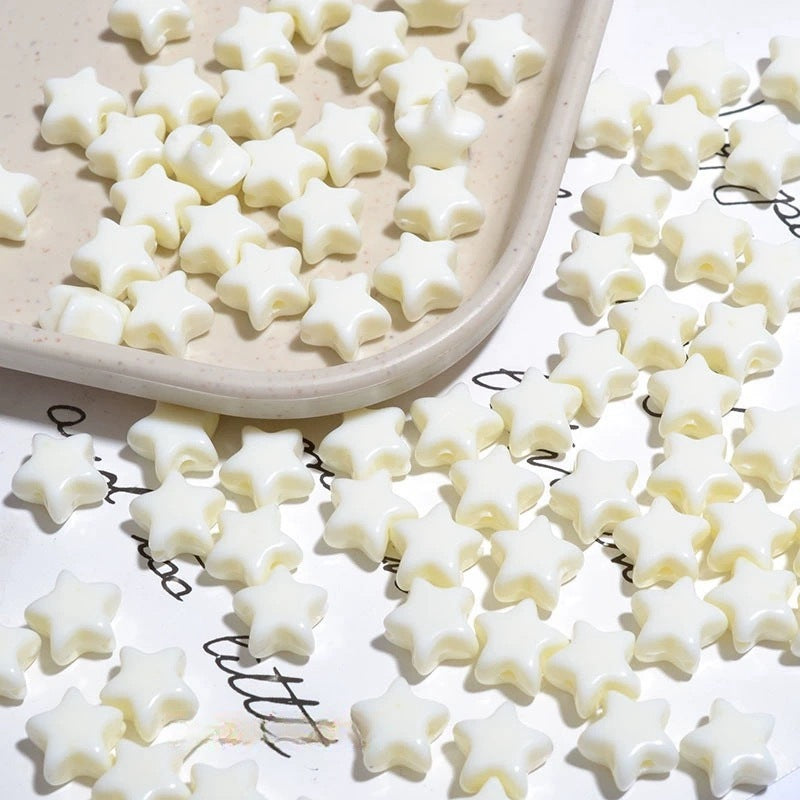 Glow Star Acrylic Beads 11mm Glossy Vibrant Colors 50pcs 11