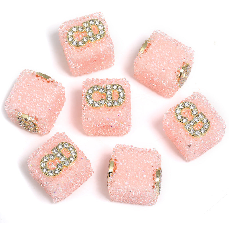 Butterfly Pentagram Cube Rhinestone Beads 22mm Vibrant Metal Embellished 5pcs 29