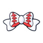 Silicone Focal Beads Baseball Bow Yellow with Baseball Stitching 20pcs 5