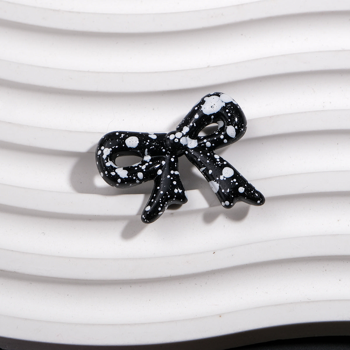 Splashed Ink Pattern Bow Acrylic Beads 29mm Colorful 20pcs 7