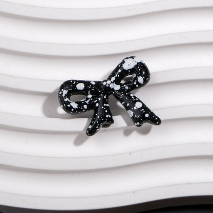 Splashed Ink Pattern Bow Acrylic Beads 29mm Colorful 20pcs 7