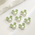 Double Sided Mickey Head Rhinestone Beads 11x16mm Zinc Alloy 10pcs 2