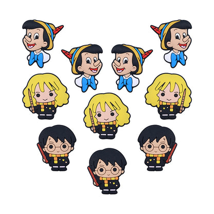 Silicone Focal Beads Anime Harry Potter Characters Holding Wands 20pcs