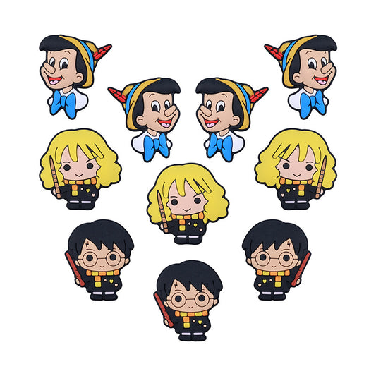 Silicone Focal Beads Anime Harry Potter Characters Holding Wands 20pcs