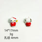 3D Cartoon Character Metal Beads Big Hole Hand Painted Alloy 10pcs 8