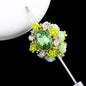 Vintage Flower Wrapped Clay Beads 28mm Oval Rhinestone 2pcs 8